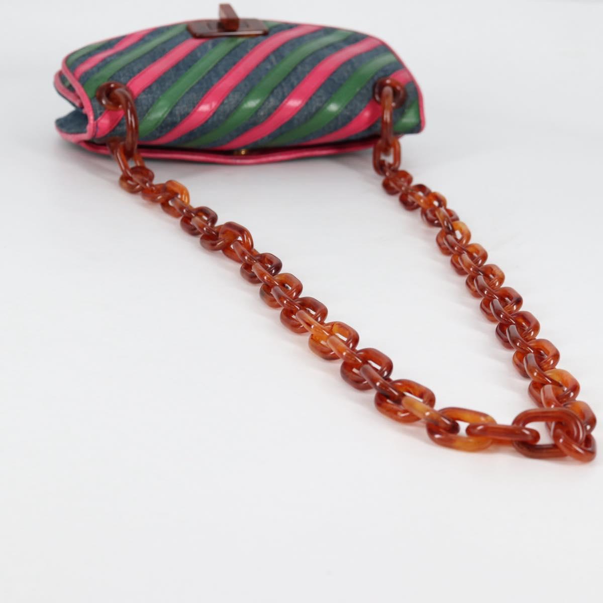 PRADA Shoulder Bag Denim Blue Auth 140894V