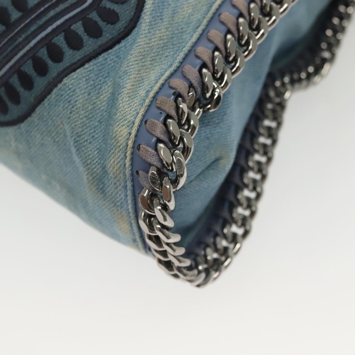 Stella MacCartney Chain Faravera Shoulder Bag Denim Light Blue Auth 140910