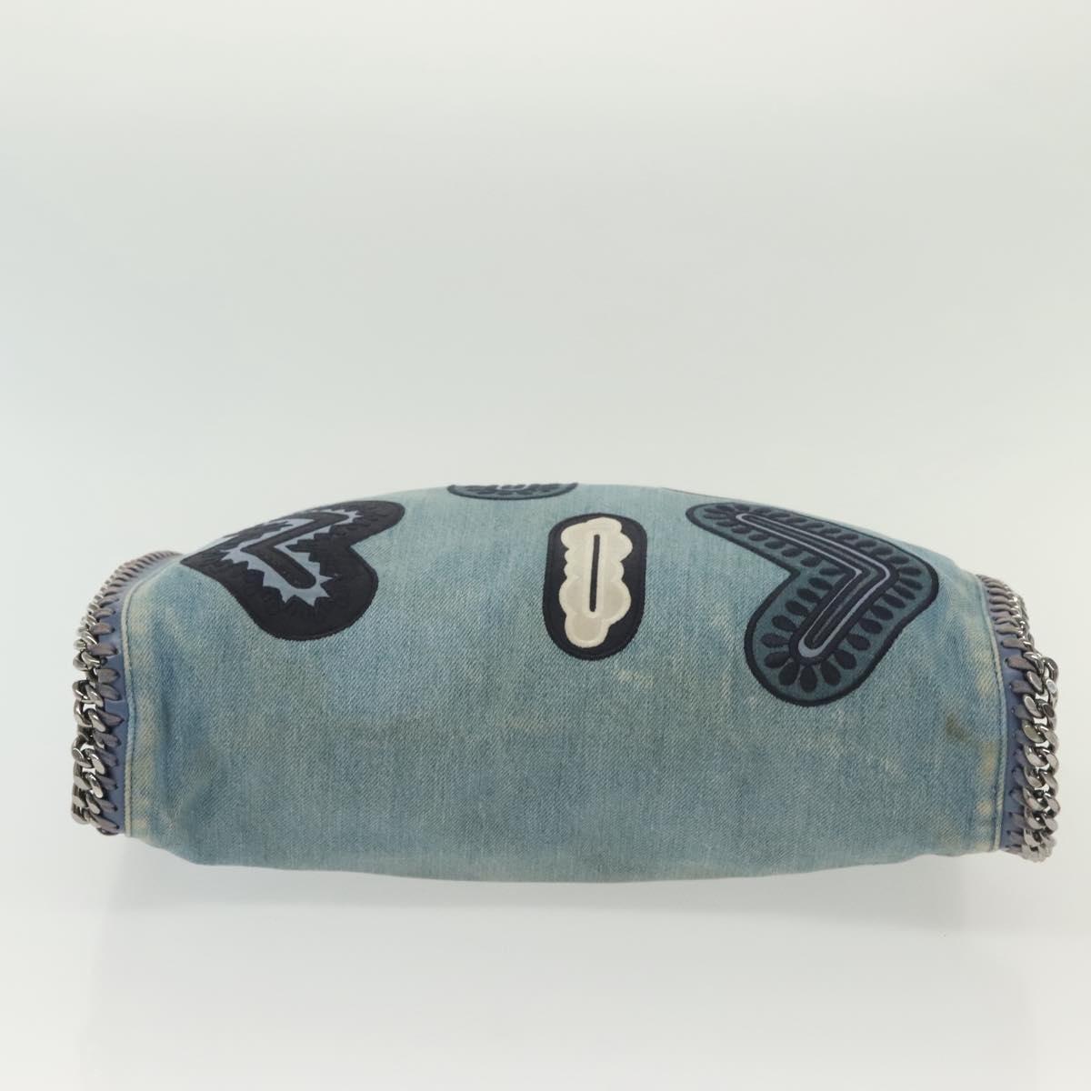 Stella MacCartney Chain Faravera Shoulder Bag Denim Light Blue Auth 140910
