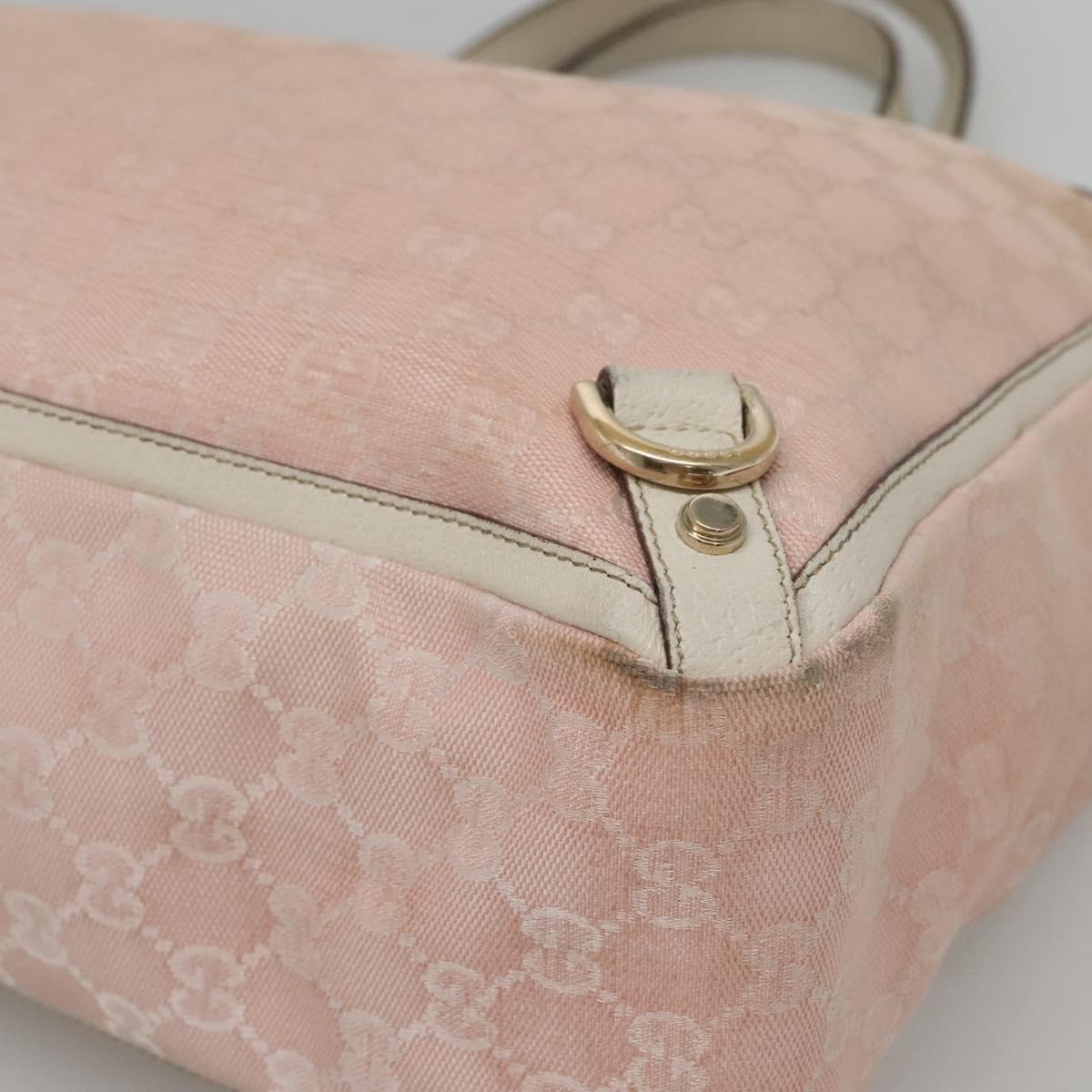 GUCCI GG Canvas Abbey Tote Bag Pink Gold 141472 Auth 140916