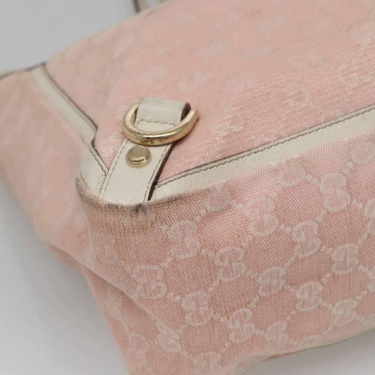 GUCCI GG Canvas Abbey Tote Bag Pink Gold 141472 Auth 140916