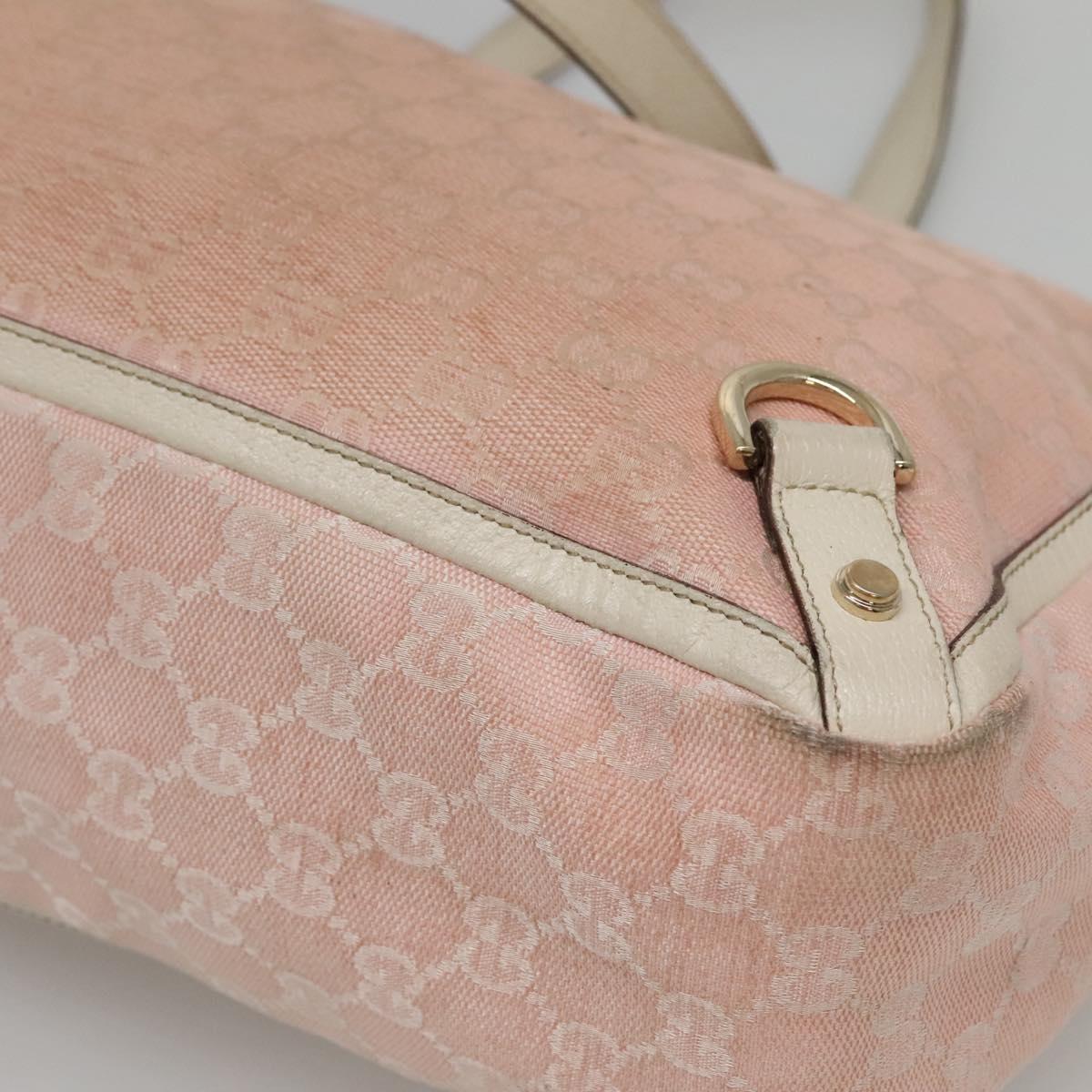 GUCCI GG Canvas Abbey Tote Bag Pink Gold 141472 Auth 140916