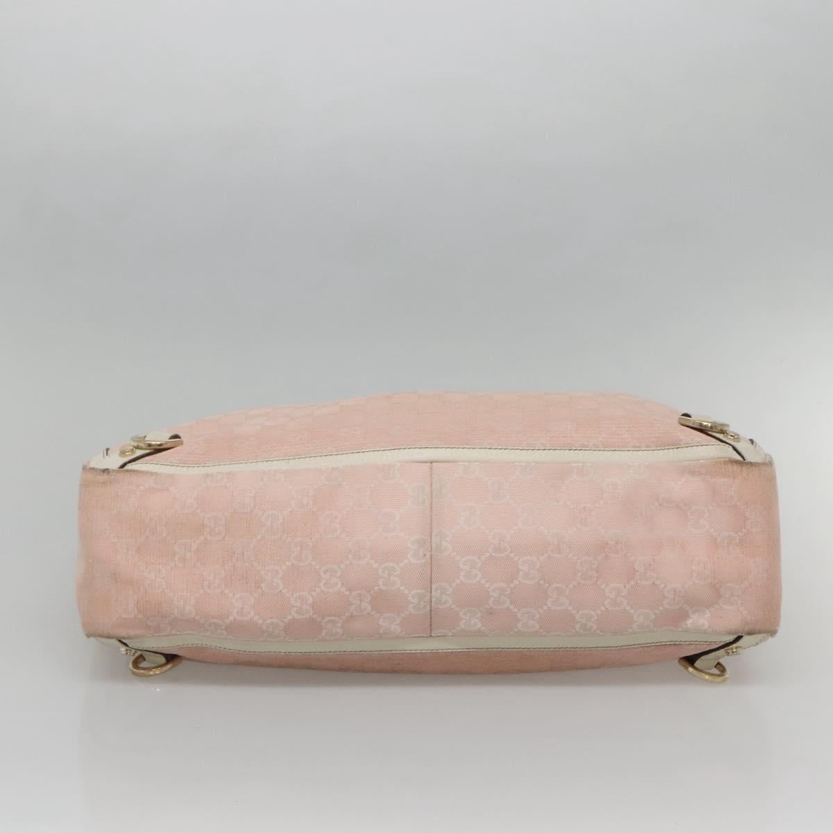GUCCI GG Canvas Abbey Tote Bag Pink Gold 141472 Auth 140916