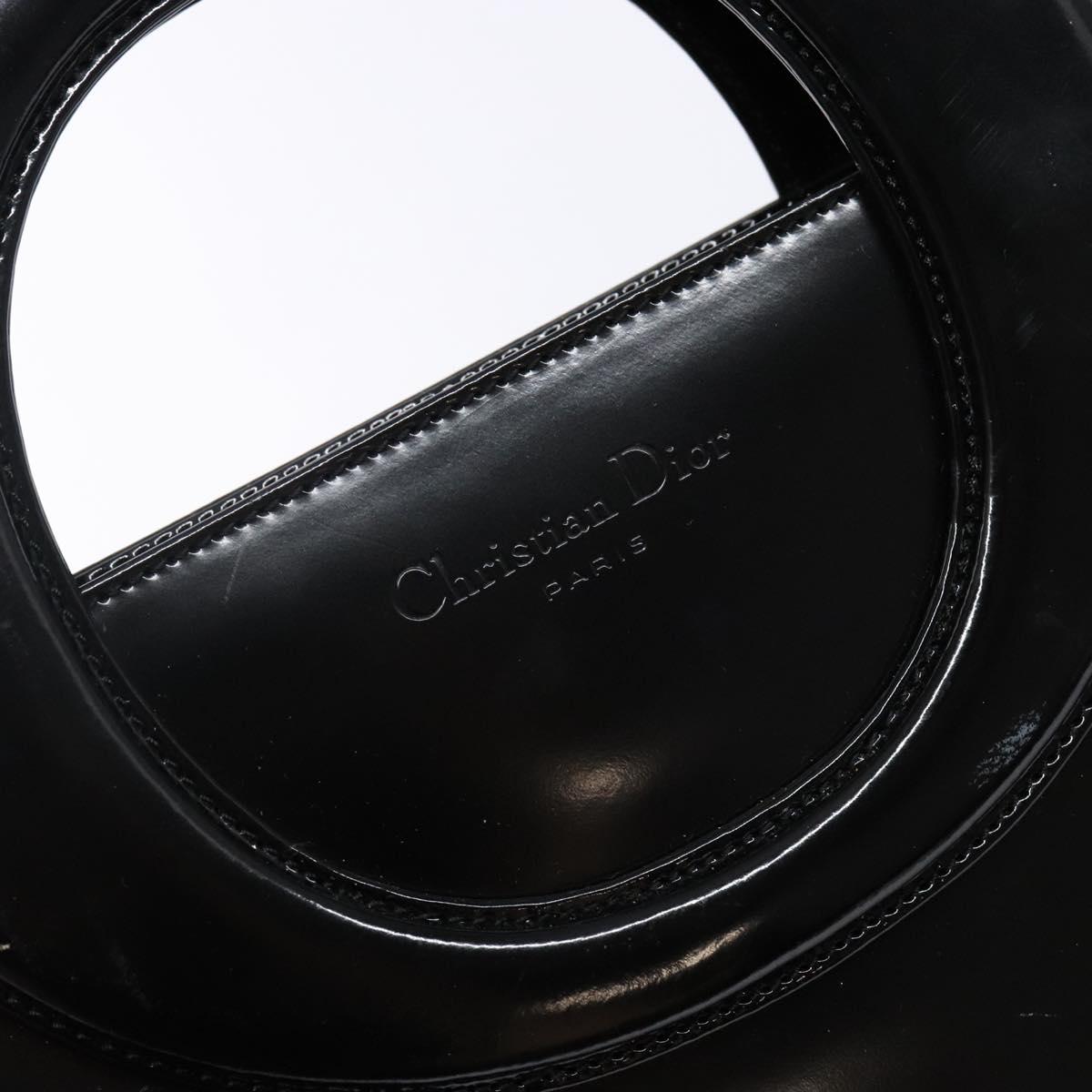 Christian Dior Hand Bag Leather Black Gold Auth 140947