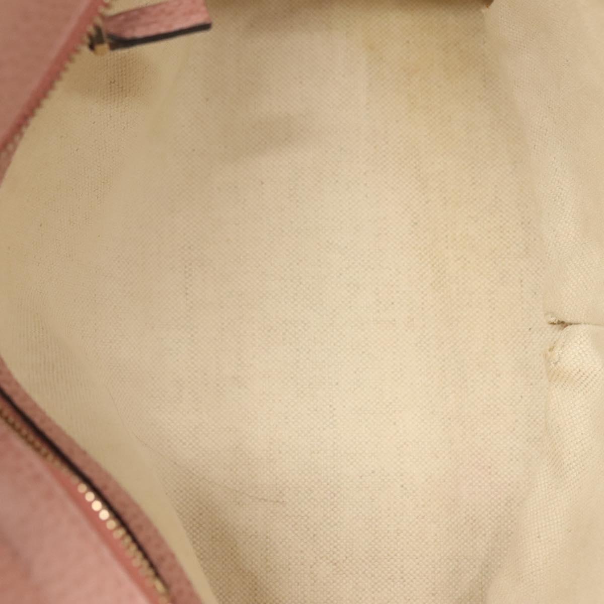 GUCCI Hand Bag Leather 2way Pink Gold 368827 Auth 140949