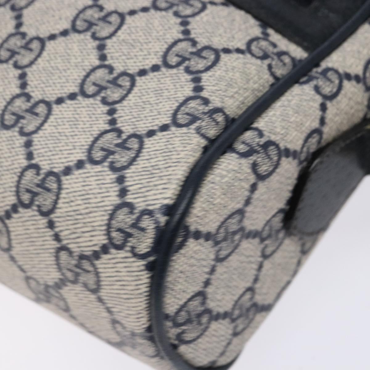 GUCCI GG Supreme Sherry Line Shoulder Bag PVC Navy Gold 378 02 004 Auth 140950