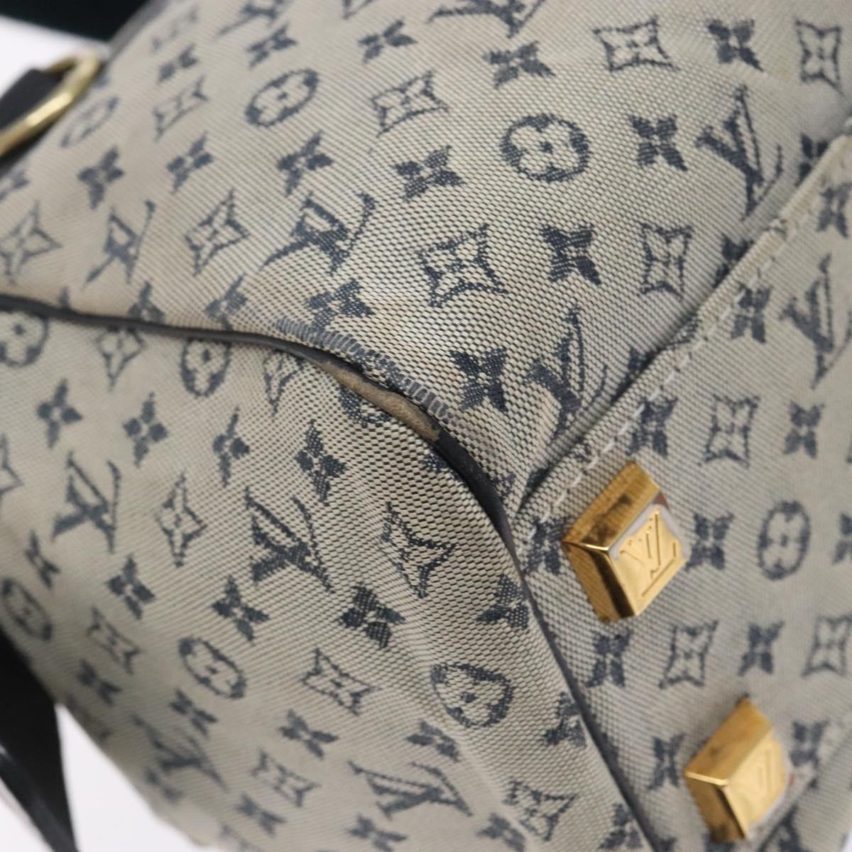 LOUIS VUITTON Monogram Mini Josephine PM Hand Bag Blue M92049 LV Auth 140953