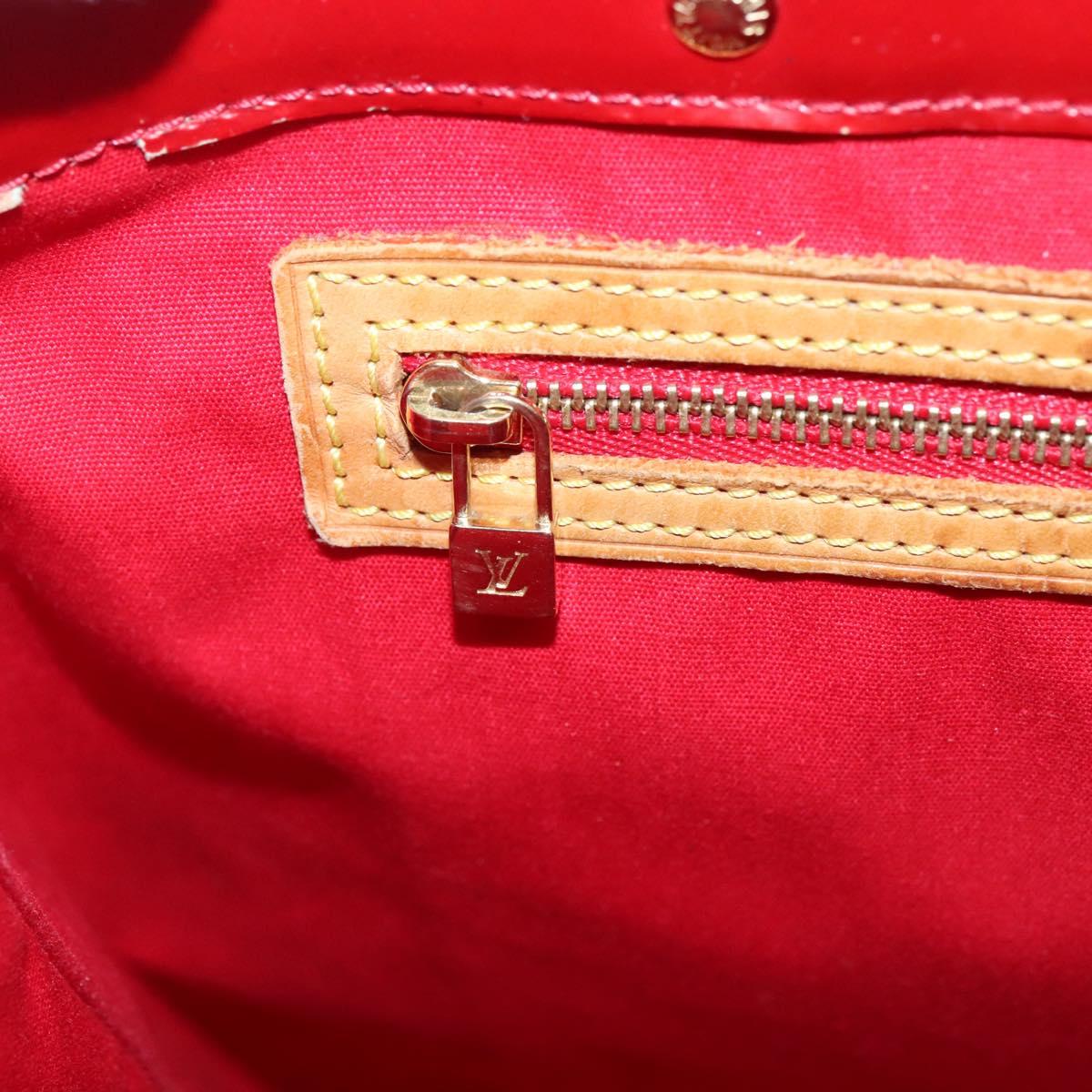 LOUIS VUITTON Monogram Vernis Reade MM Hand Bag Red Rouge M91086 LV Auth 140955