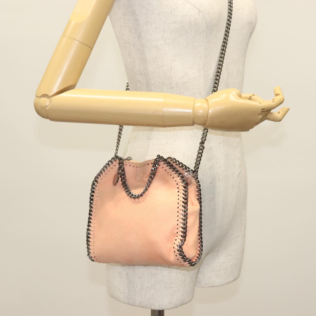 Stella MacCartney Chain Falabella Mini Bag Suede Pink 391698 Auth 141004A