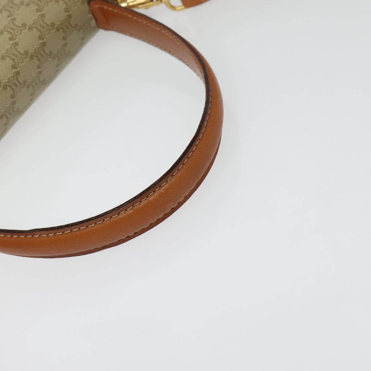 CELINE Macadam Canvas Hand Bag PVC 2way Beige Gold Auth 141009