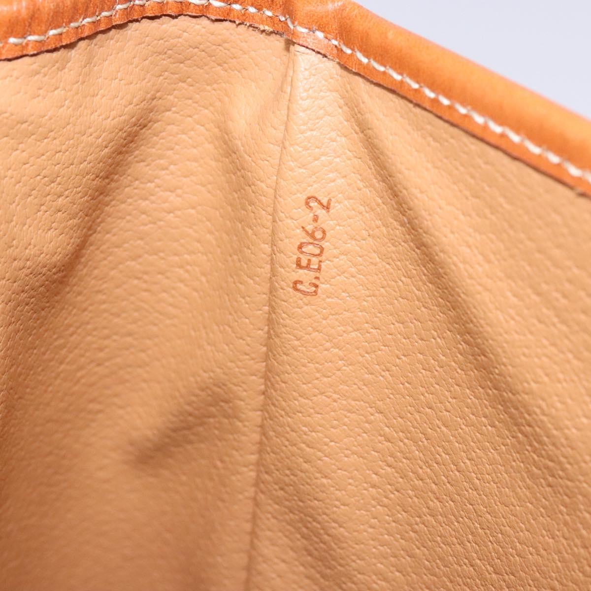 CELINE Macadam Canvas Hand Bag PVC Leather Brown Gold Auth 141010