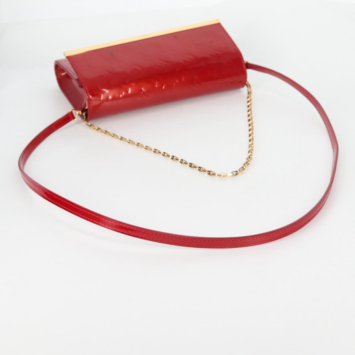 LOUIS VUITTON Vernis Clutch Ana Clutch Bag Rose Andian M90092 LV Auth 141020