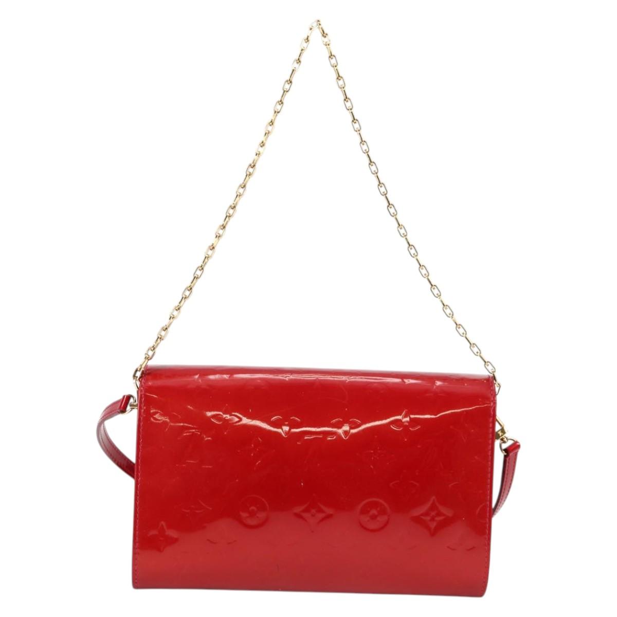 LOUIS VUITTON Vernis Clutch Ana Clutch Bag Rose Andian M90092 LV Auth 141020