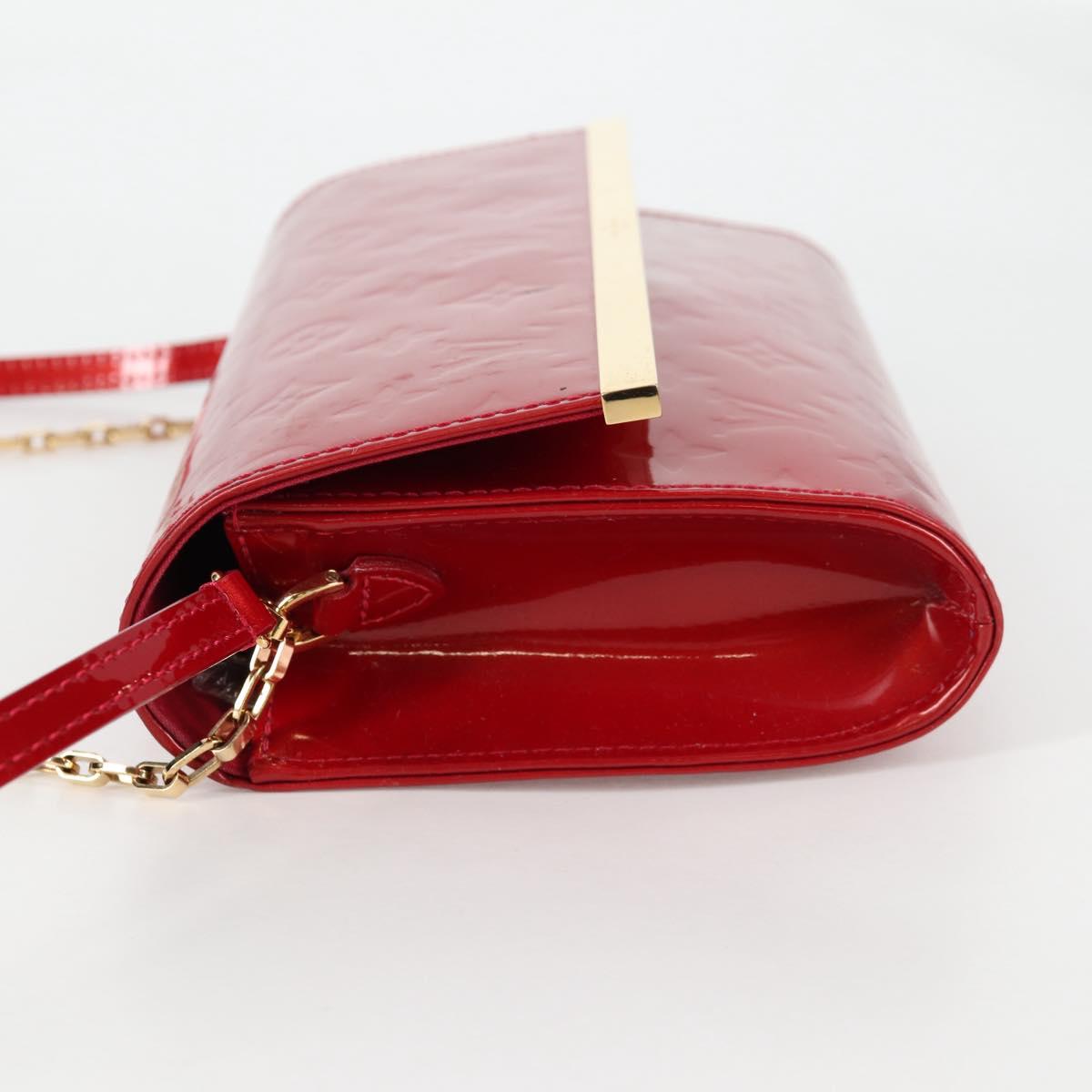 LOUIS VUITTON Vernis Clutch Ana Clutch Bag Rose Andian M90092 LV Auth 141020