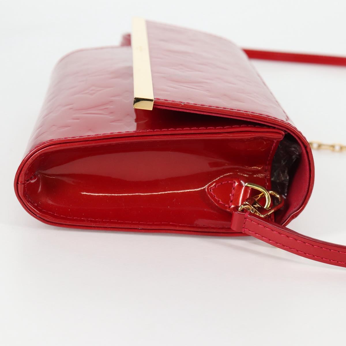 LOUIS VUITTON Vernis Clutch Ana Clutch Bag Rose Andian M90092 LV Auth 141020