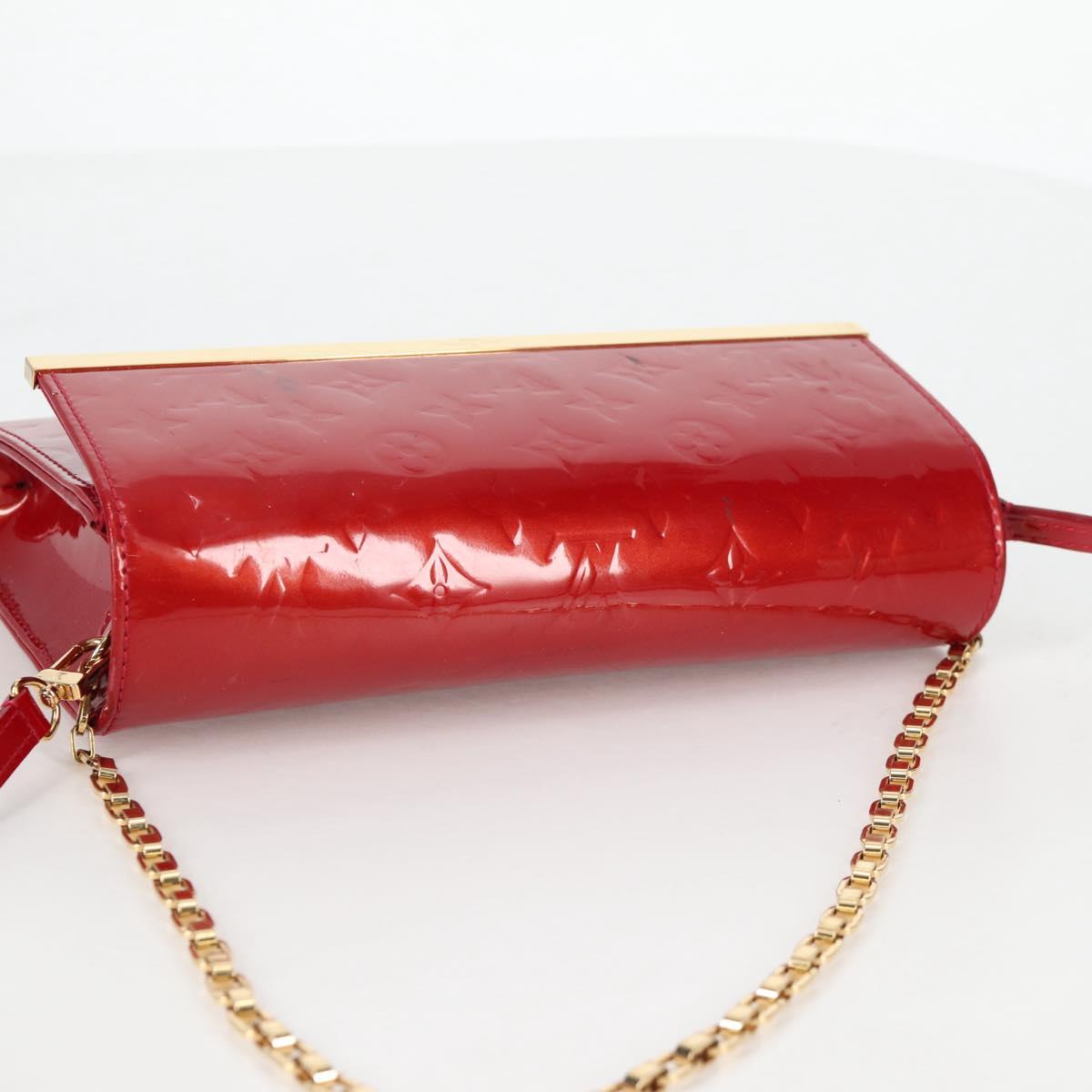 LOUIS VUITTON Vernis Clutch Ana Clutch Bag Rose Andian M90092 LV Auth 141020