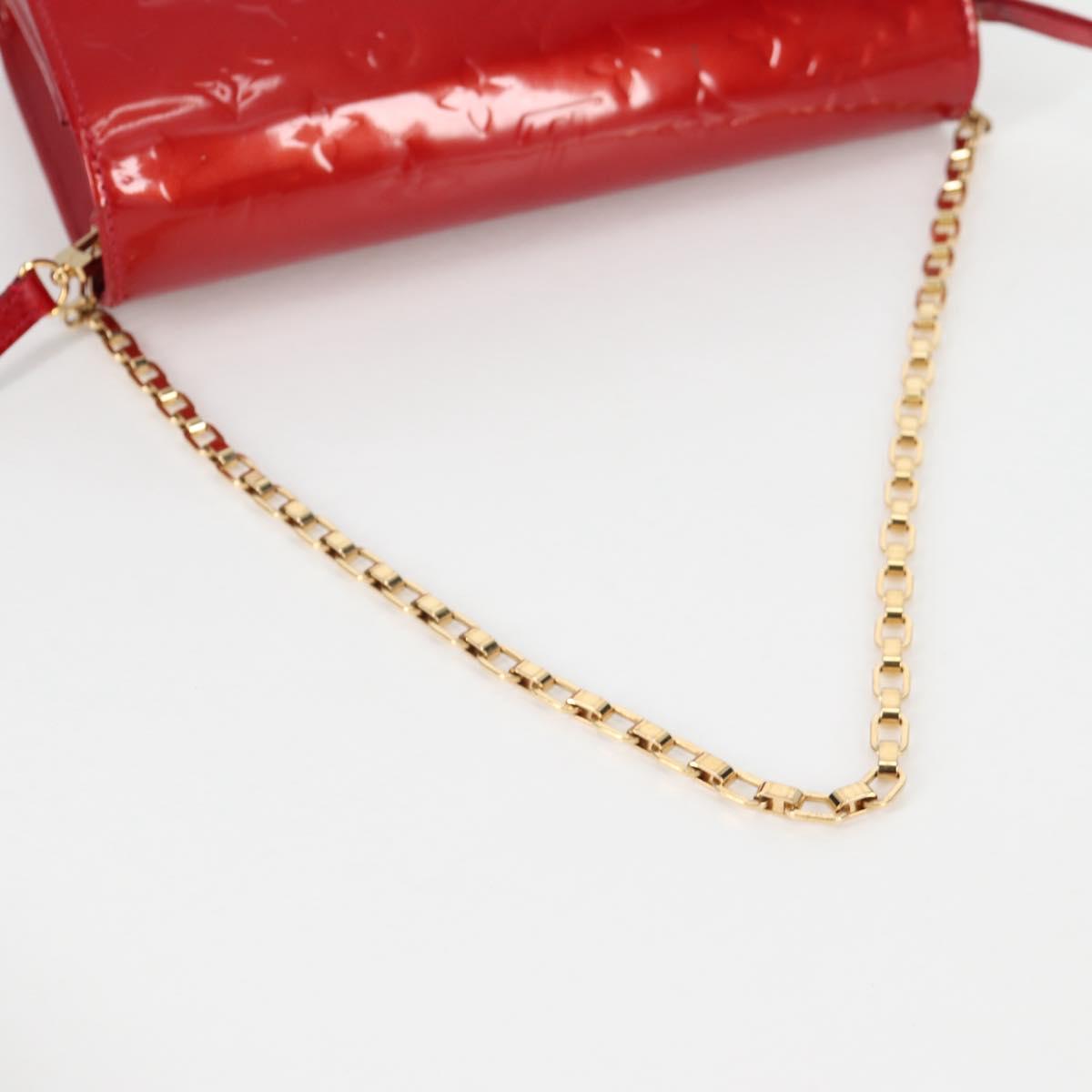 LOUIS VUITTON Vernis Clutch Ana Clutch Bag Rose Andian M90092 LV Auth 141020