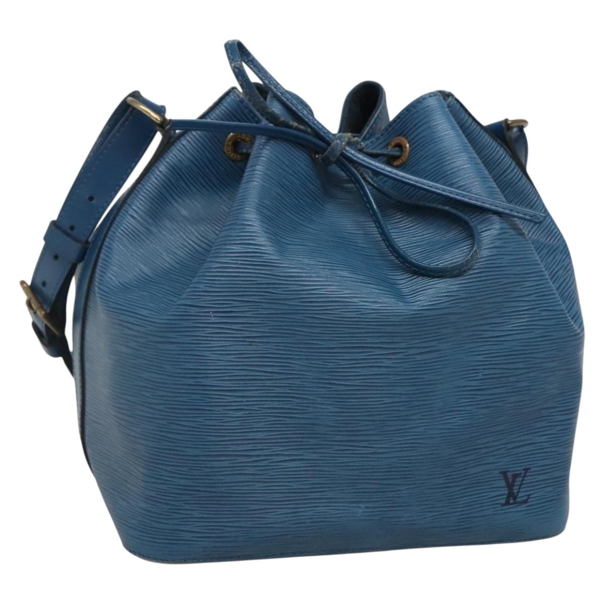 LOUIS VUITTON Epi Petit Noe Shoulder Bag Blue M44105 LV Auth 141022