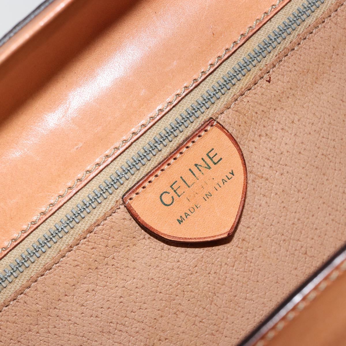 CELINE Macadam Canvas Hand Bag PVC Brown Gold Auth 141027