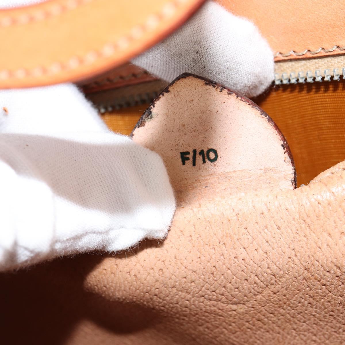 CELINE Macadam Canvas Hand Bag PVC Brown Gold Auth 141027