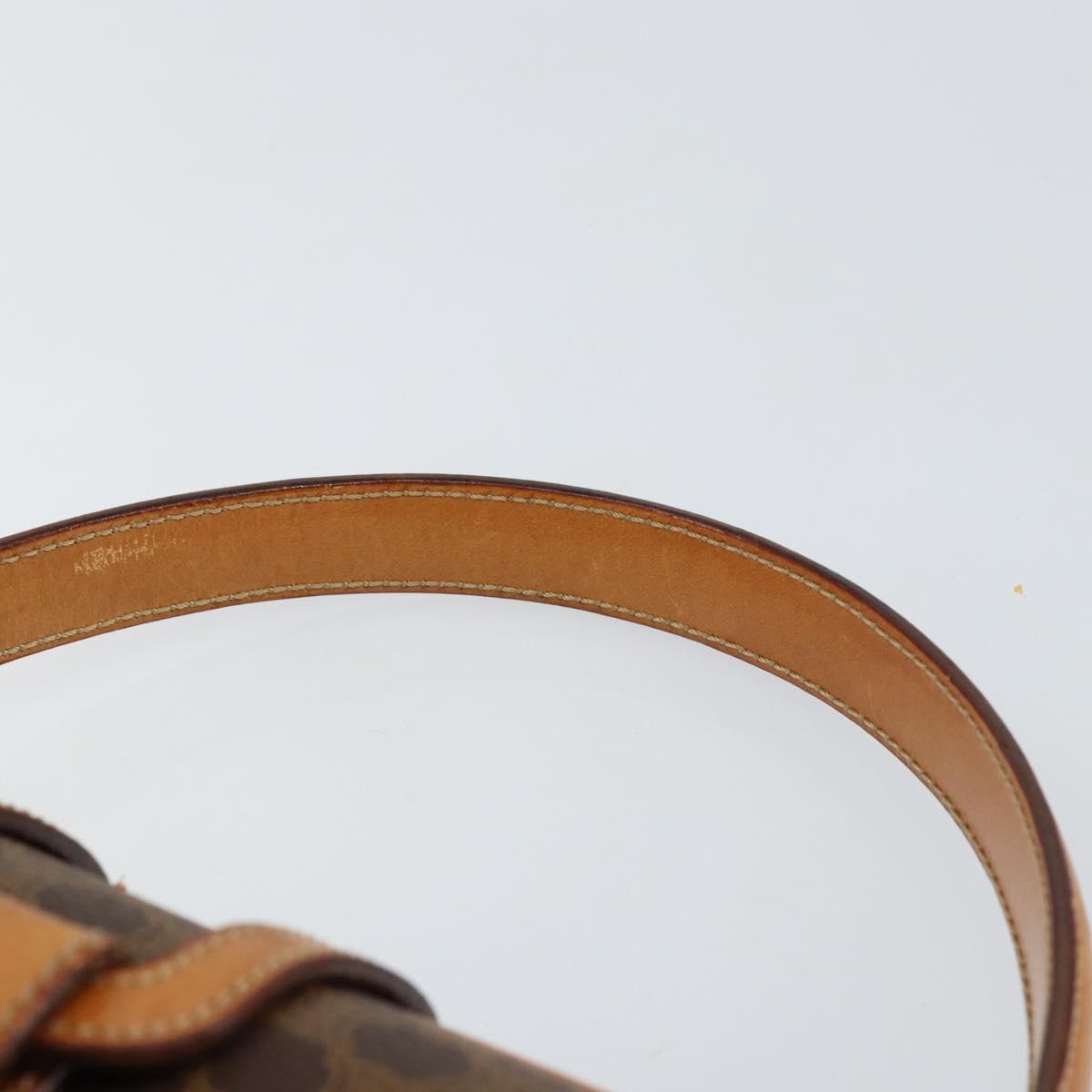 CELINE Macadam Canvas Hand Bag PVC Brown Gold Auth 141027