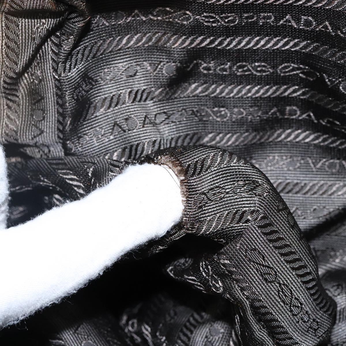 PRADA Shoulder Bag Nylon Green Gold Auth 141035