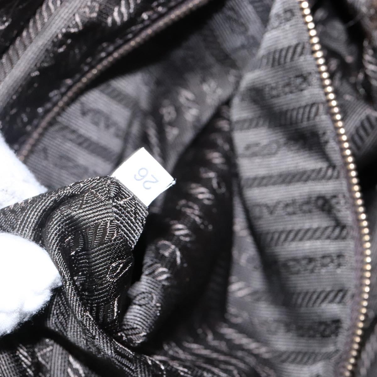 PRADA Shoulder Bag Nylon Green Gold Auth 141035