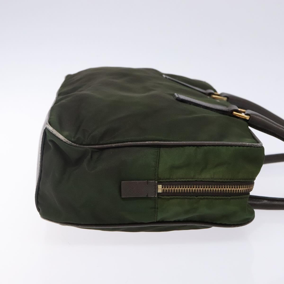 PRADA Shoulder Bag Nylon Green Gold Auth 141035