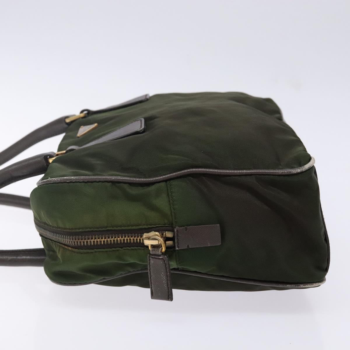 PRADA Shoulder Bag Nylon Green Gold Auth 141035