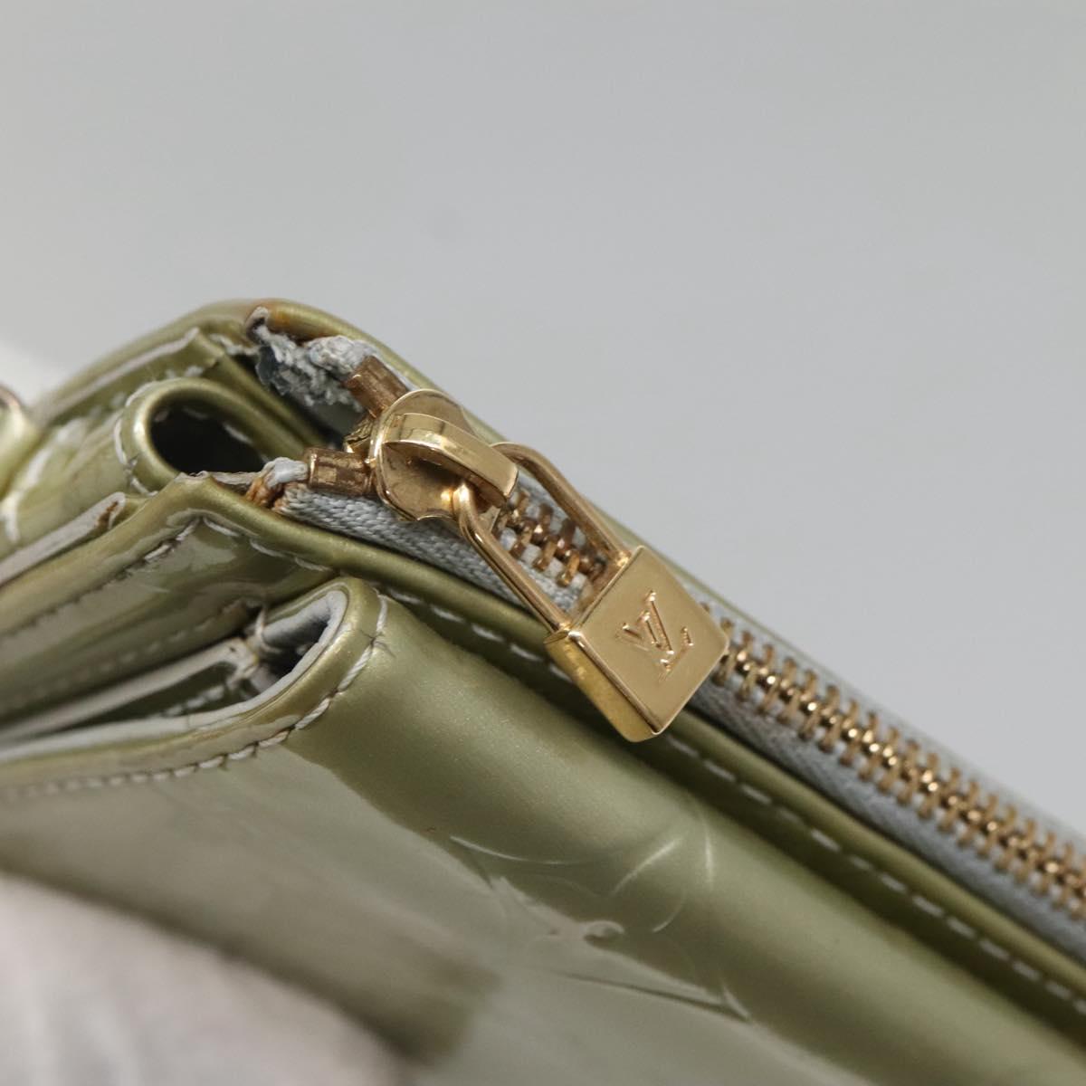 LOUIS VUITTON Monogram Vernis Motto Accessory Pouch Gris M91030 LV Auth 141045