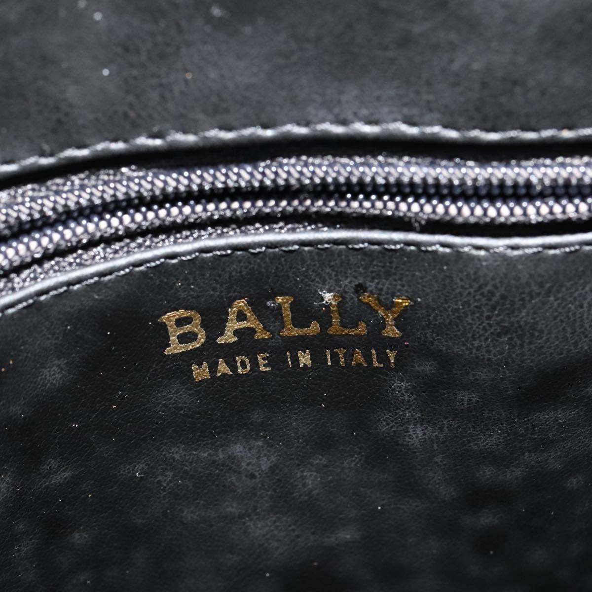 BALLY Chain Shoulder Bag Leather Ivory Gold Auth 141066