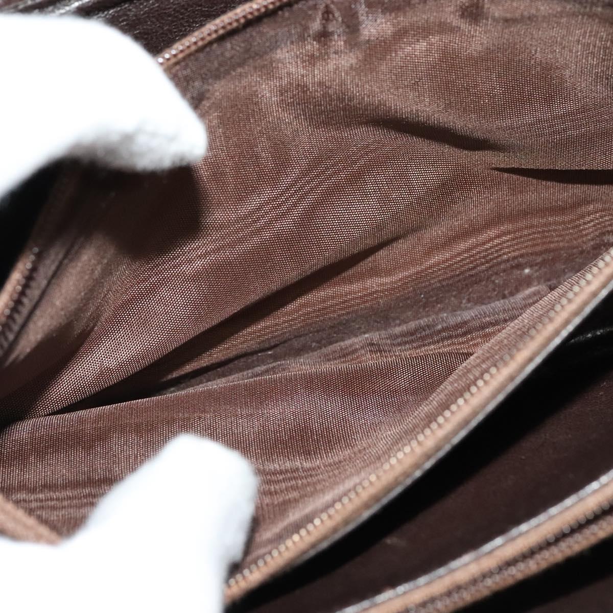 CELINE C Sulky Shoulder Bag Canvas Brown Gold Auth 141070