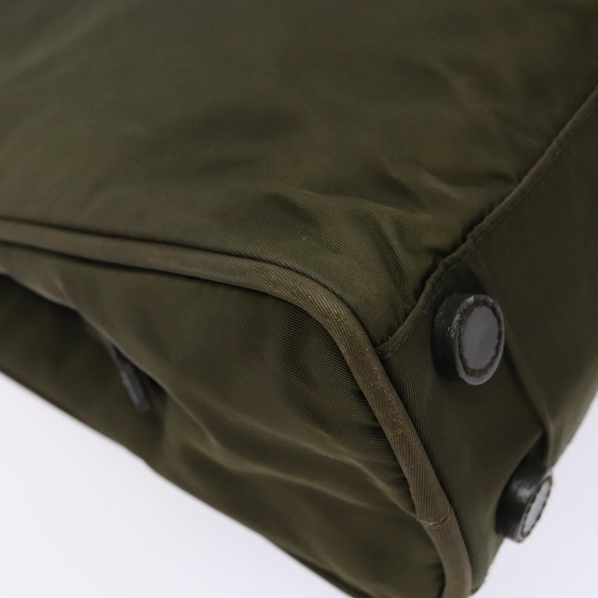 PRADA Hand Bag Nylon Green Auth 141076