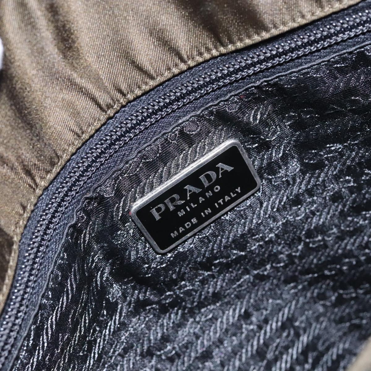 PRADA Hand Bag Nylon Green Auth 141076