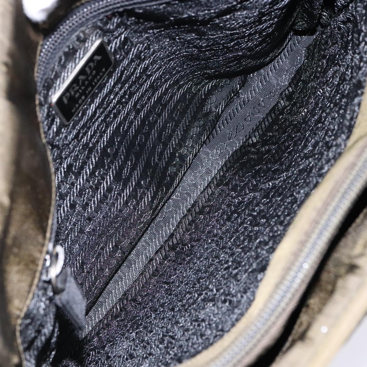 PRADA Hand Bag Nylon Green Auth 141076