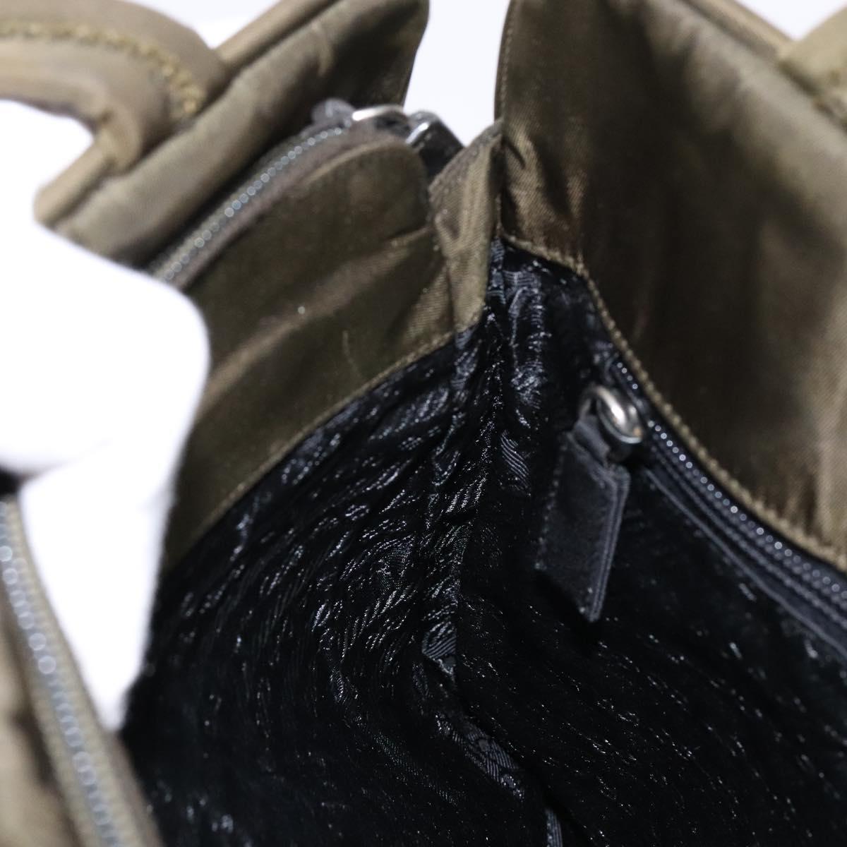 PRADA Hand Bag Nylon Green Auth 141076