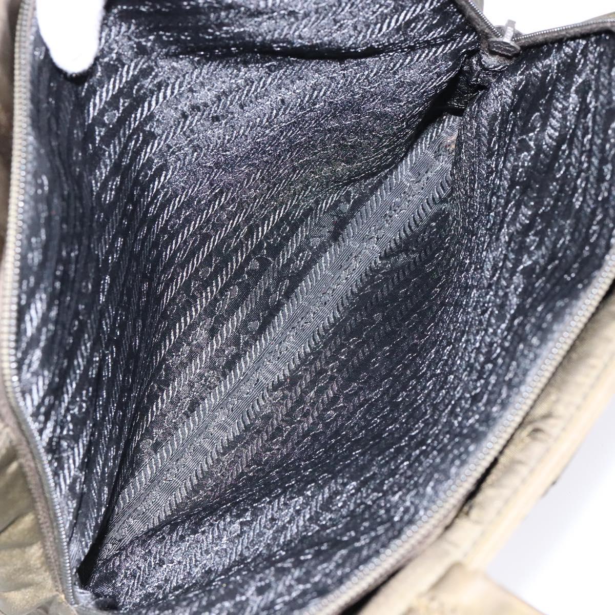 PRADA Hand Bag Nylon Green Auth 141076