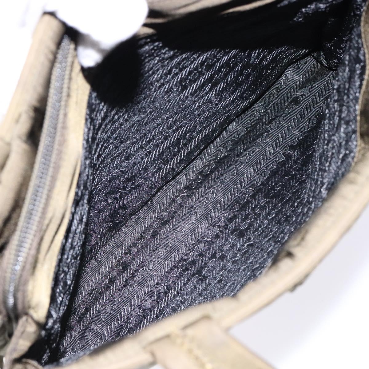 PRADA Hand Bag Nylon Green Auth 141076