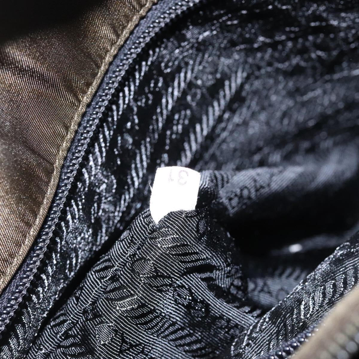 PRADA Hand Bag Nylon Green Auth 141076