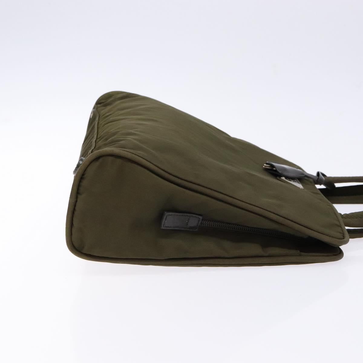 PRADA Hand Bag Nylon Green Auth 141076