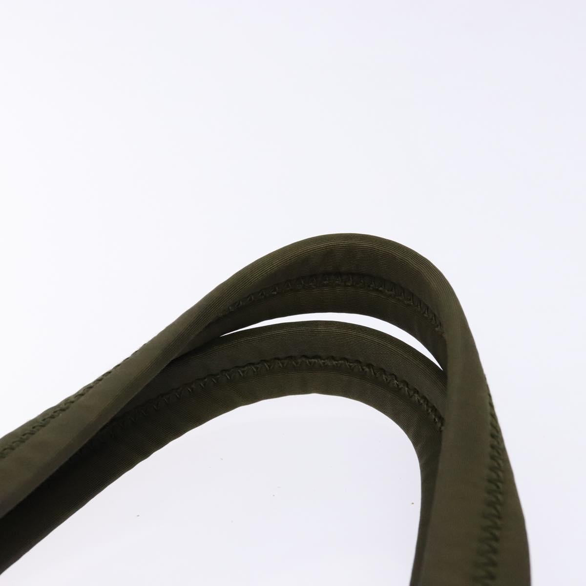 PRADA Hand Bag Nylon Green Auth 141076