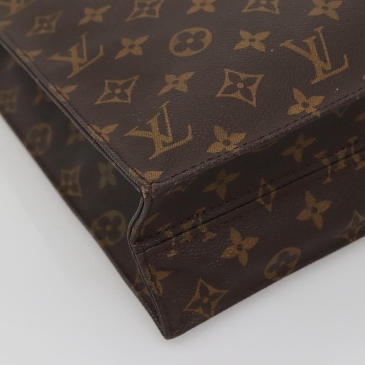 LOUIS VUITTON Monogram Sac Plat Hand Bag M51140 LV Auth 141088
