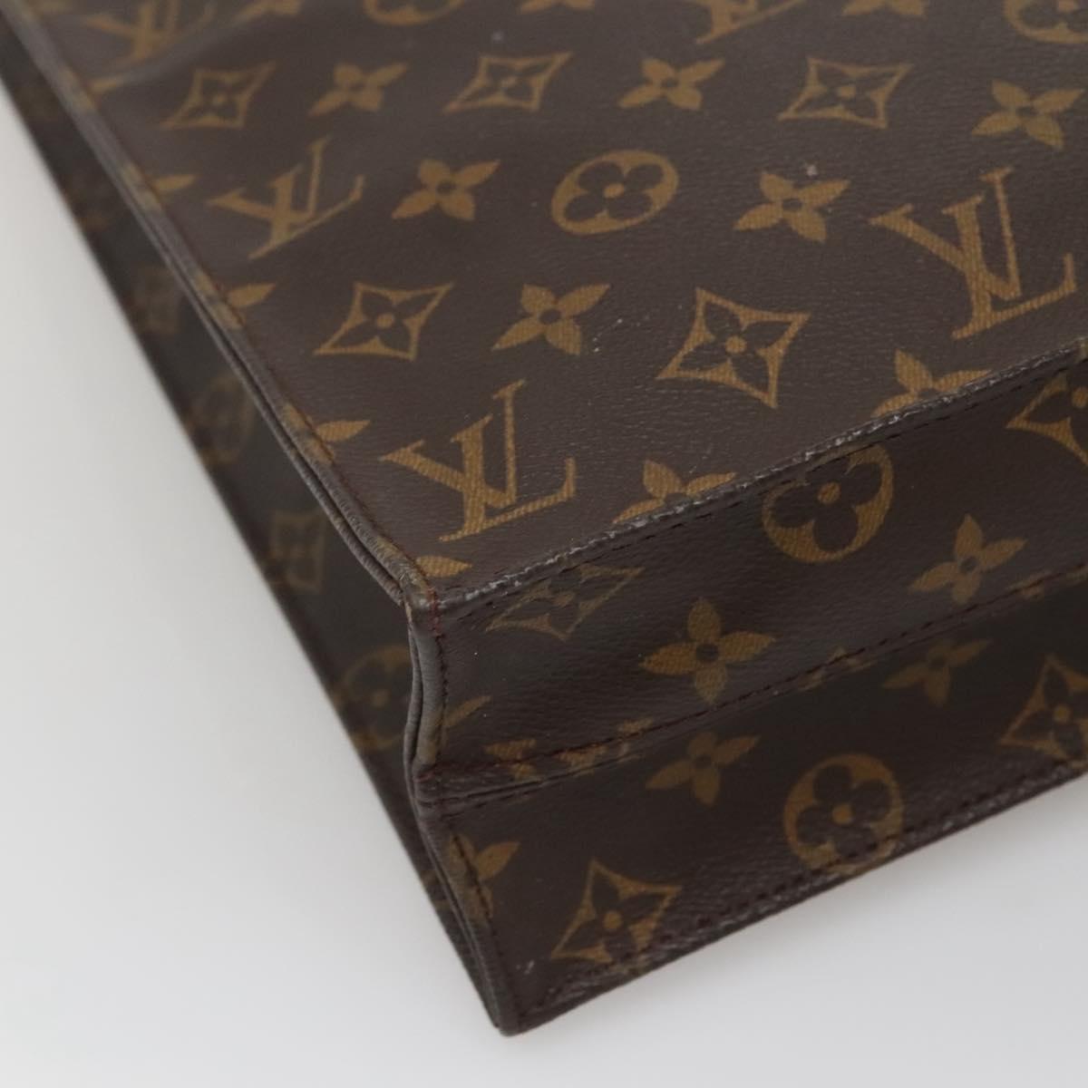 LOUIS VUITTON Monogram Sac Plat Hand Bag M51140 LV Auth 141088