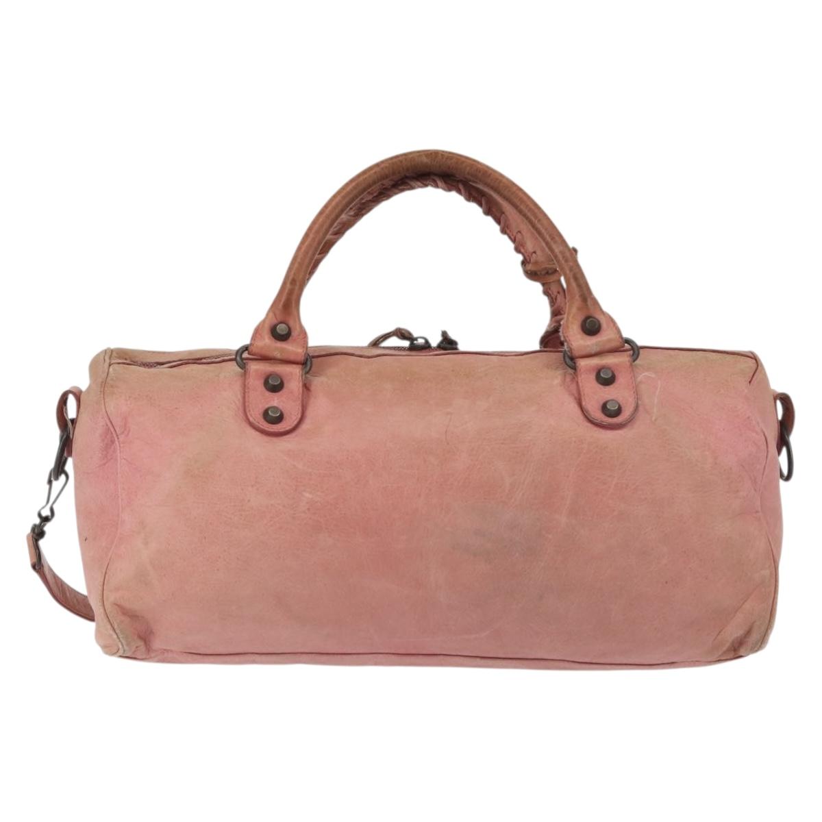 BALENCIAGA The Twiggy Hand Bag Leather 2way Pink 128523 Auth 141093