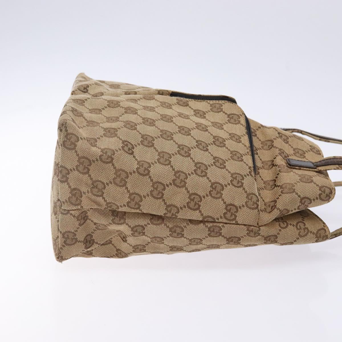 GUCCI GG Canvas Shoulder Bag Beige Silver 002 1076 Auth 141101