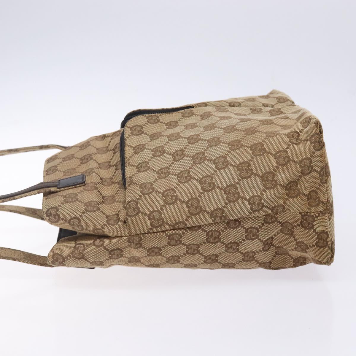 GUCCI GG Canvas Shoulder Bag Beige Silver 002 1076 Auth 141101