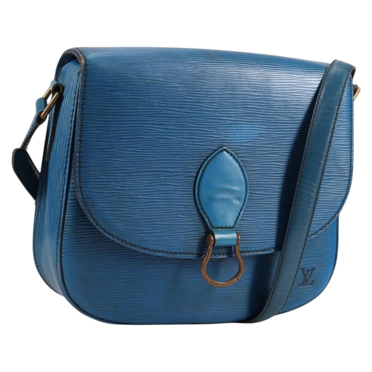 LOUIS VUITTON Epi Saint Cloud GM Shoulder Bag Toledo Blue M52195 LV Auth 141111