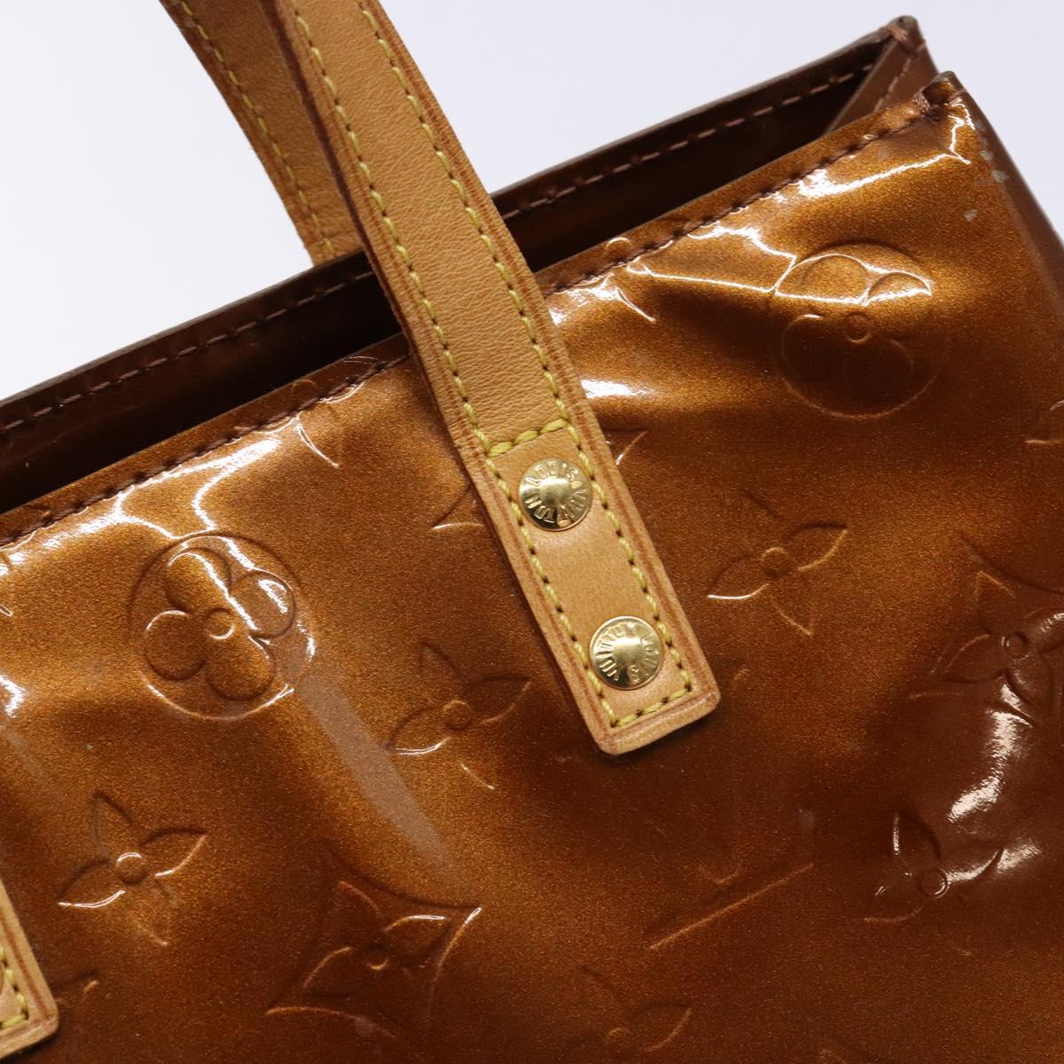 LOUIS VUITTON Monogram Vernis Reade PM Hand Bag Bronze M91146 LV Auth 141113