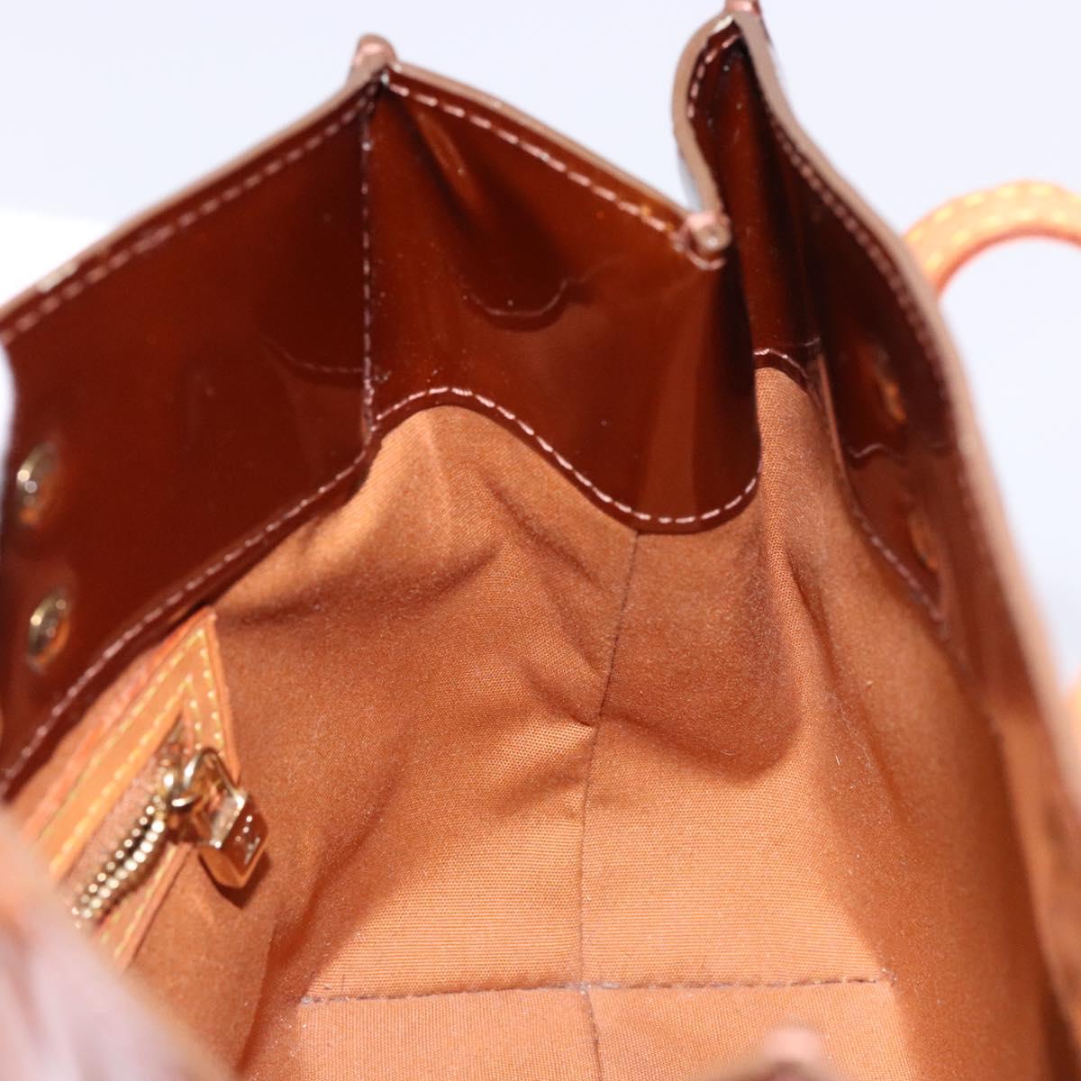 LOUIS VUITTON Monogram Vernis Reade PM Hand Bag Bronze M91146 LV Auth 141113