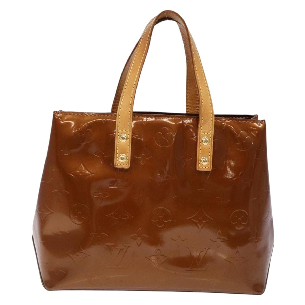 LOUIS VUITTON Monogram Vernis Reade PM Hand Bag Bronze M91146 LV Auth 141113